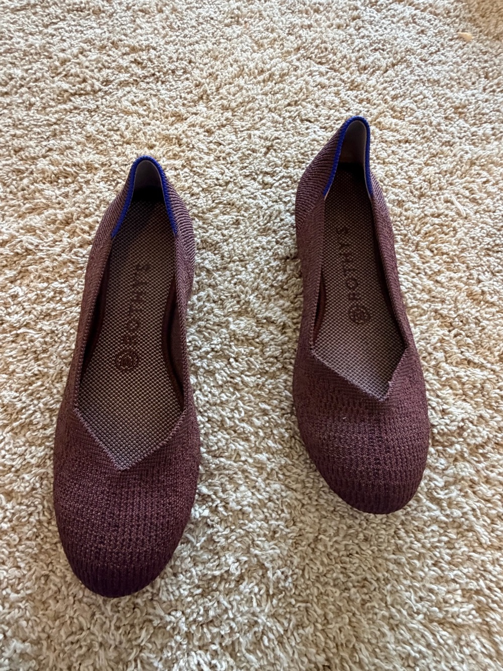 Rothy's Knit Ballet Flats in Burgundy Plum